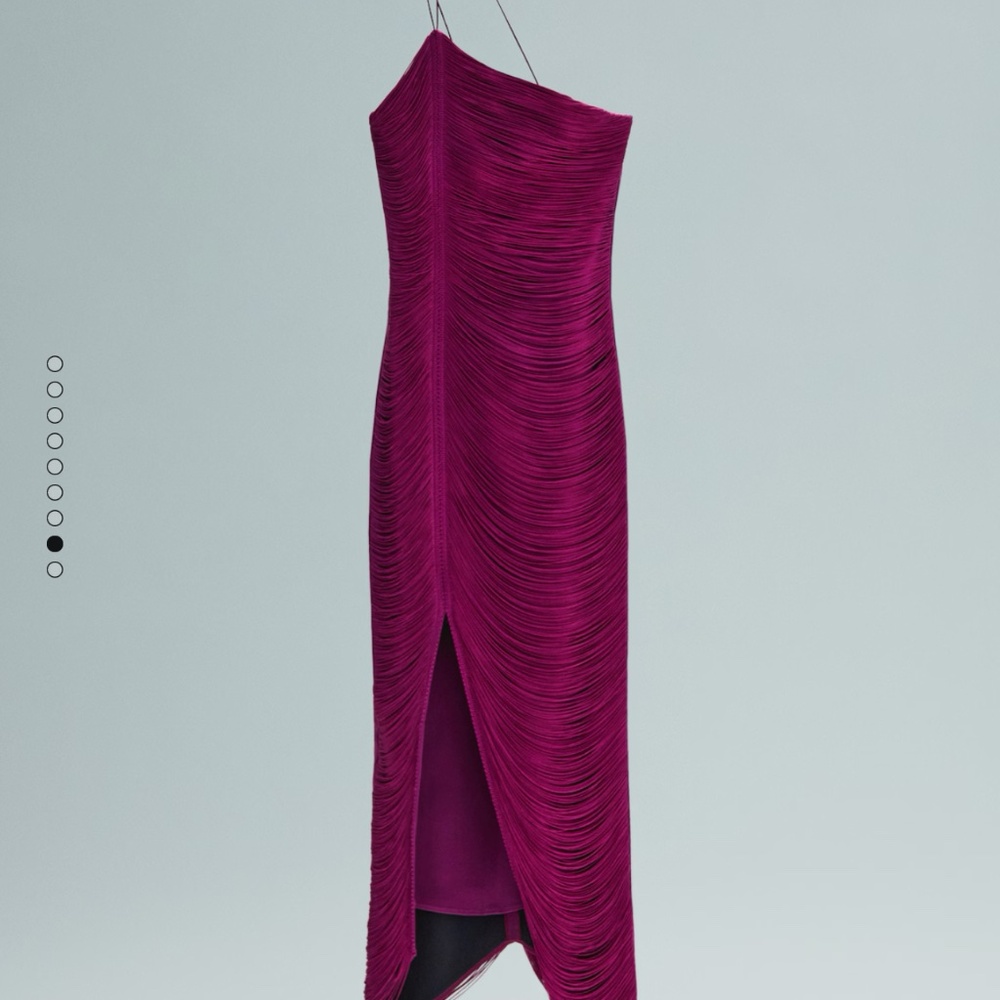 Mango CAPSULE Asymmetrical Dress with fringes